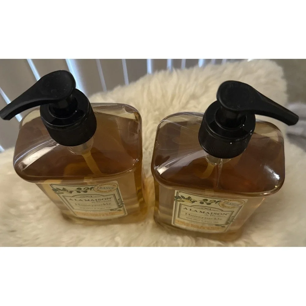 2 A La Maison Honeysuckle Olive Argan Oil Liquid Soap Hand Wash Body 16.9 oz
